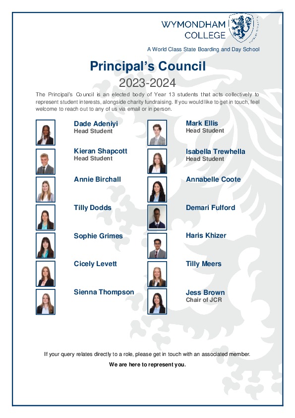 Principal's Council poster 2023   2024